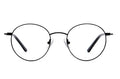Minimalist Black Metal Round Eyeglasses